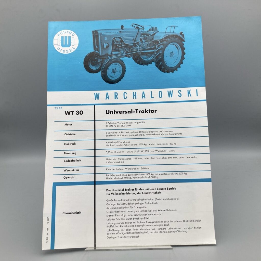 WARCHALOWSKI Prospekt Universal Traktor WT30 AgRaritäten Shop