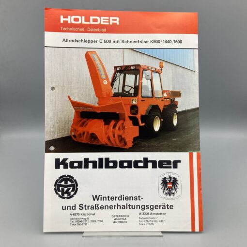 HOLDER Prospekt Allradschlepper C500 mit Schneefräse