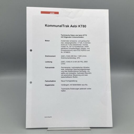 AEBI Datenblatt KommunalTrak KT80