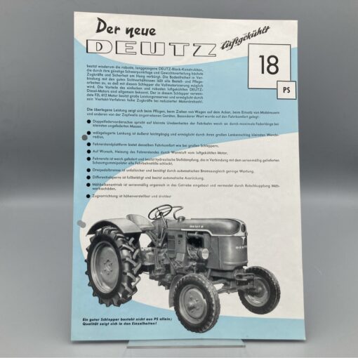 DEUTZ Prospekt Dieselschlepper 18PS