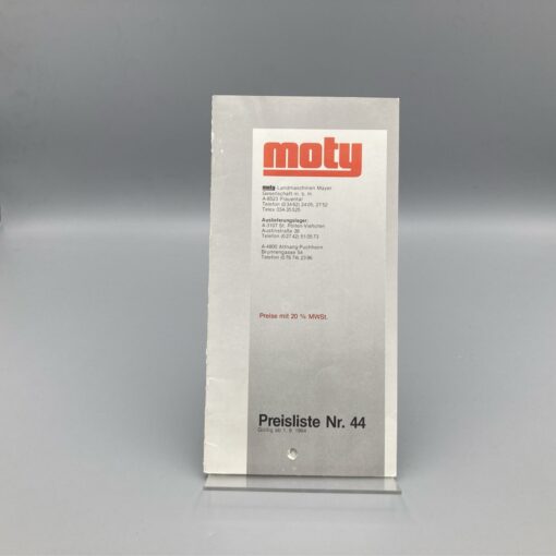 MOTY Preisliste Nr. 44, 1984