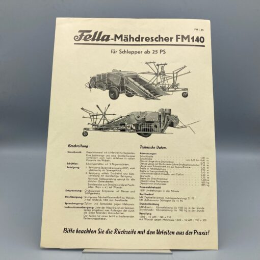 FELLA Prospekt Mähdrescher FM140