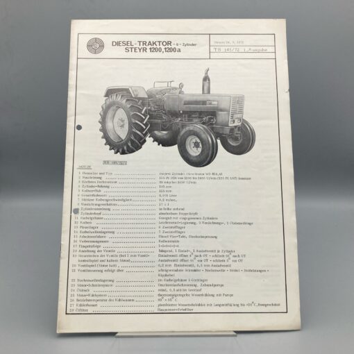 STEYR Technische Daten zu Diesel-Traktor 1200/1200a