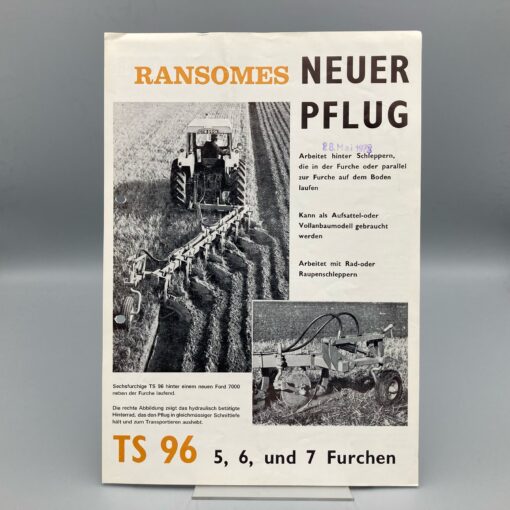 RANSOMES Prospekt Pflug TS96