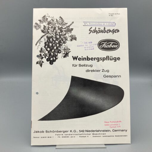 SCHÖNBERGER Prospekt Weinbergspflüge