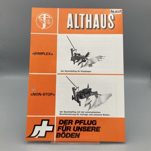 ALTHAUS Prospekt Pflüge