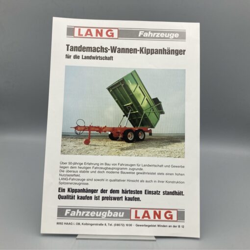 LANG Prospekt Tandemachs-Wannen-Kippanhänger