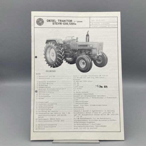 STEYR Technische Daten zu Diesel-Traktor 1200/1200a