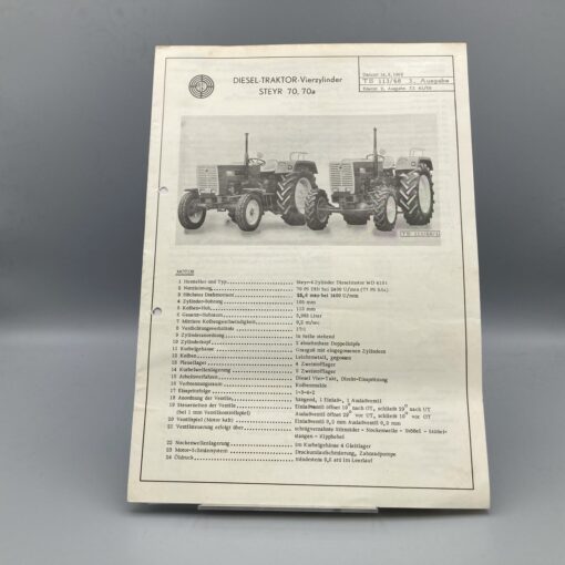 Diesel-Traktor Vierzylinder 70/70a