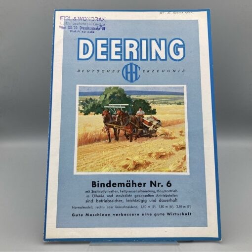 DEERING IHC Prospekt Bindemäher Nr. 6