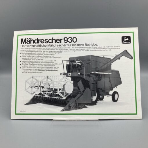 JOHN DEERE Prospekt Mähdrescher 930