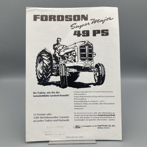 FORDSON Prospekt Traktor Super Major